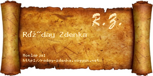 Ráday Zdenka névjegykártya